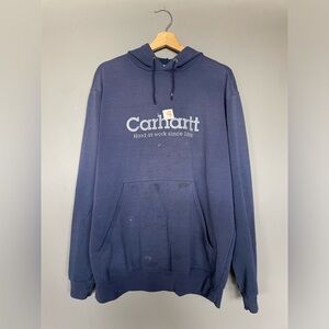 Carhartt vintage Navy Blue Logo Pullover Hoodie